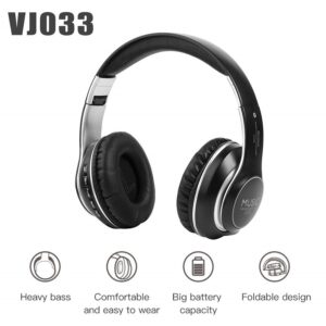 Мултифункционални Bluetooth слушалки VJ033, FM, MP3, микрофон, Micro SD, LED светлини - Image 8